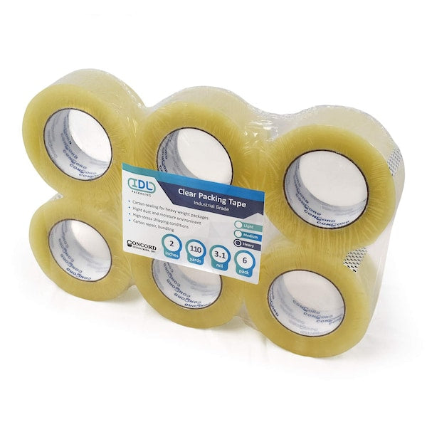 Packing Tape, 2"x3.0 milx110 Yd. Clear, PK6