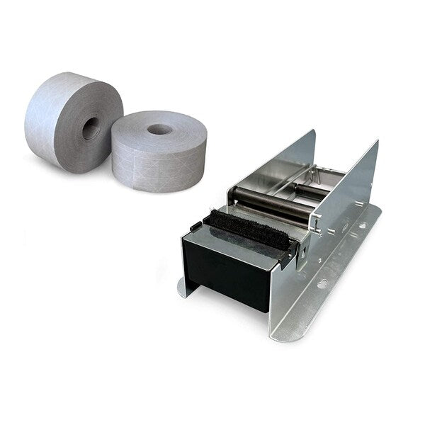 Gummed Tape Dispenser Kit, Rolls included 2.75"x450 Ft., PK2