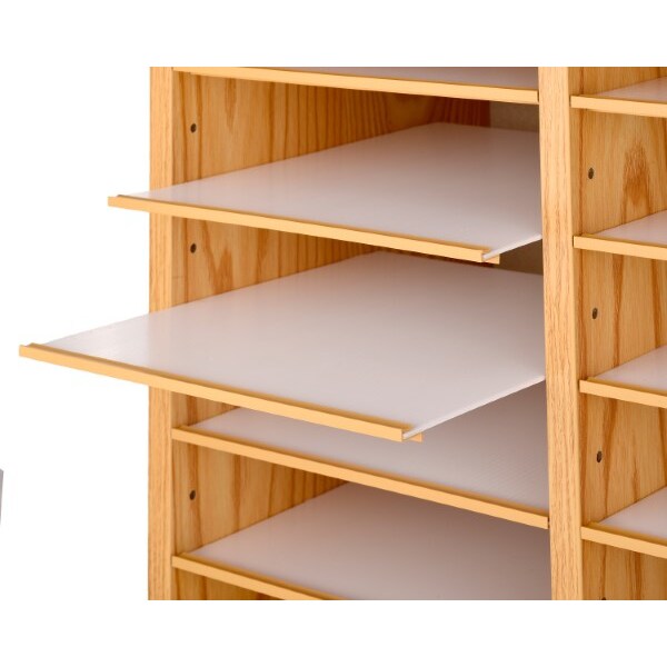 12-Compartment Wood Adjustable Paper Sorter Literature File Organizer, Medium Oak