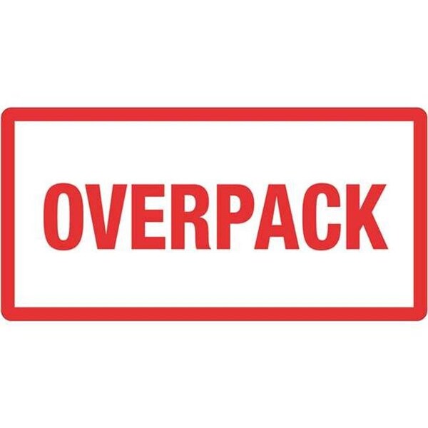 Tape Logic DL1374 3 x 6 in. - Overpack Labels; Red & White - Roll of 500
