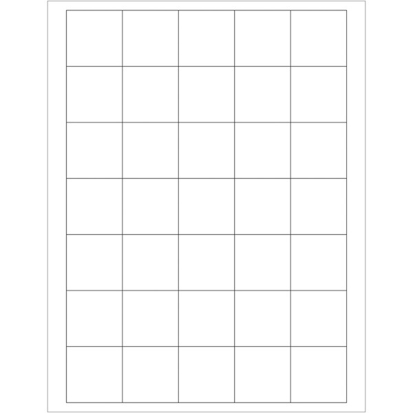 1.5 x 1.5 in. Removable Rectangle Laser LabelsWhite