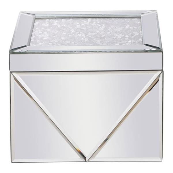 Elegant Lighting MR9211 8 in. Modern Square Royal Cut Crystal Jewelry Box; Silver