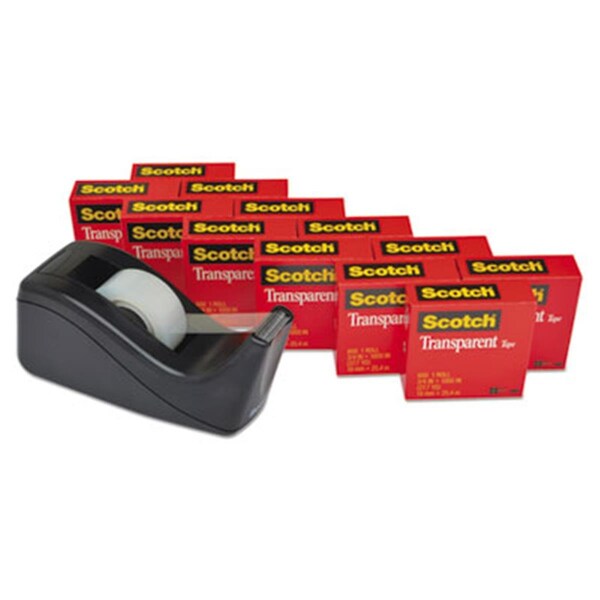Scotch Tape Value Pack with Dispenser; Clear