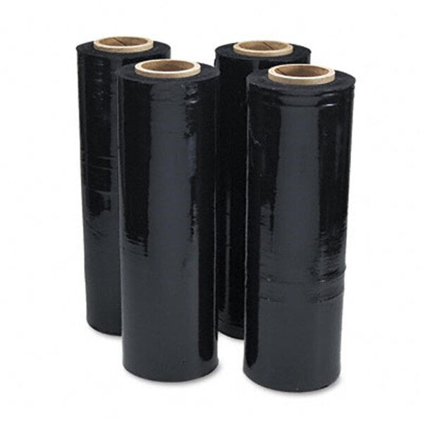 Universal Black Stretch Film 18W X 1 500 Roll 20 Micron 80 Gauge 4 Rolls/Carton