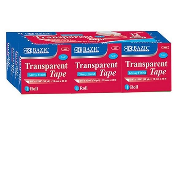 Bazic 3/4 X 1296 Transparent Tape Refill, 144Pk