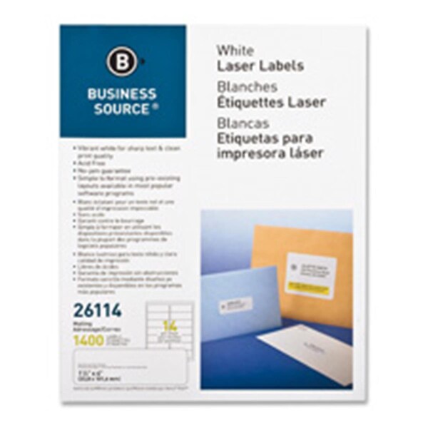Mailing Labels, Laser, 1.33 in. x 4 in., 3500-PK, White
