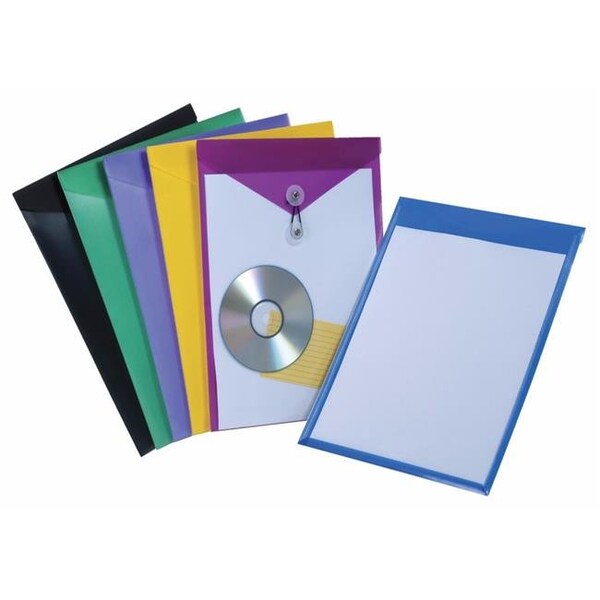 Pendaflex 078601 Viewfront Polypropylene Top Loading Envelope; Assorted Color; Pack - 24