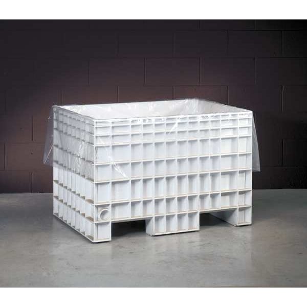 Bin Liners, 72" x 40", 2 mil, Clear, None, 100 PK
