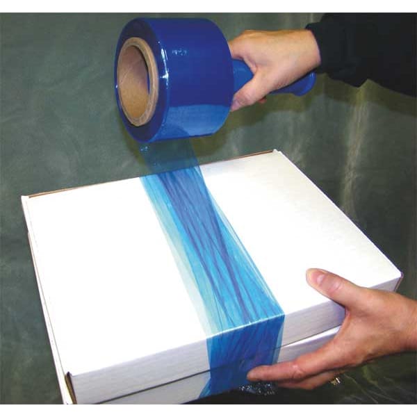 Stretch Wrap, 3" W x 1000 ft. L, 80 ga, Cast Style, Blue, Standard Duty