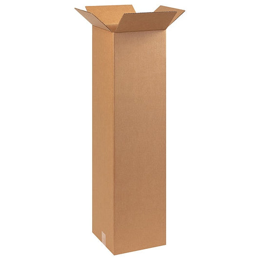 Tall Corrugated Boxes, 10" x 10" x 40", Kraft, 25/Bundle