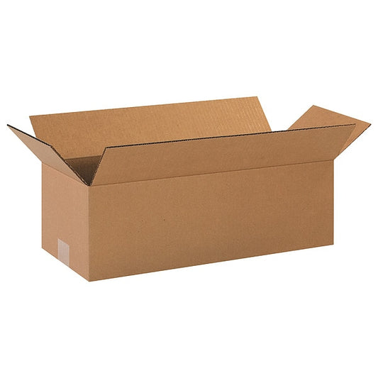Long Corrugated Boxes, 20" x 8" x 6", Kraft, 25/Bundle
