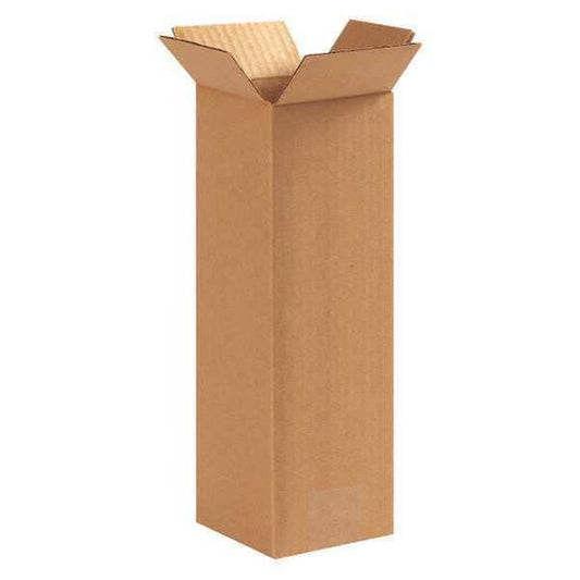 Tall Corrugated Boxes, 5" x 5" x 12", Kraft, 25/Bundle