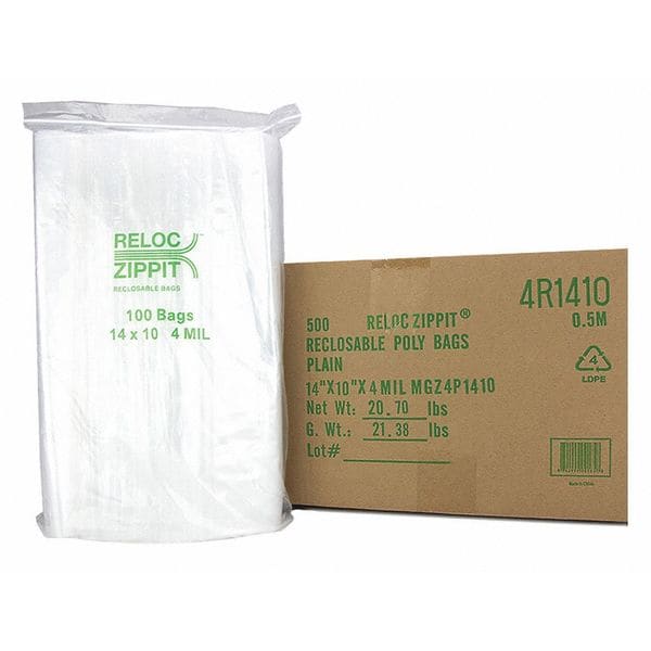 Reclosable Poly Bag 4-MIL, 14"x 10", Clear