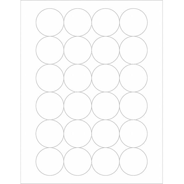Tape Logic® Circle Laser Labels, 1 2/3", White, 2400/Case