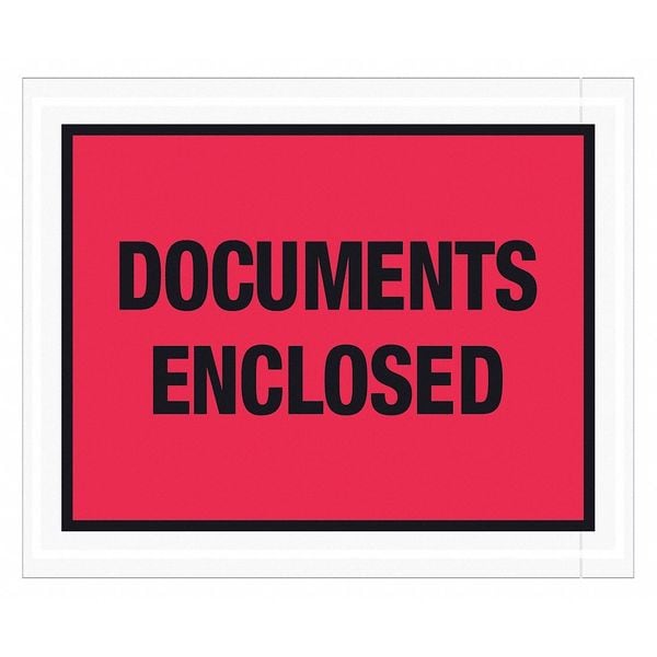 Tape Logic® "Documents Enclosed" Envelopes, 4 1/2" x 5 1/2", Red, 1000/Case