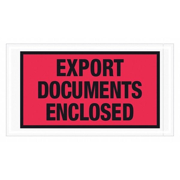 Tape Logic® "Export Documents Enclosed" Envelopes, 5 1/2" x 10", Red, 1000/Case