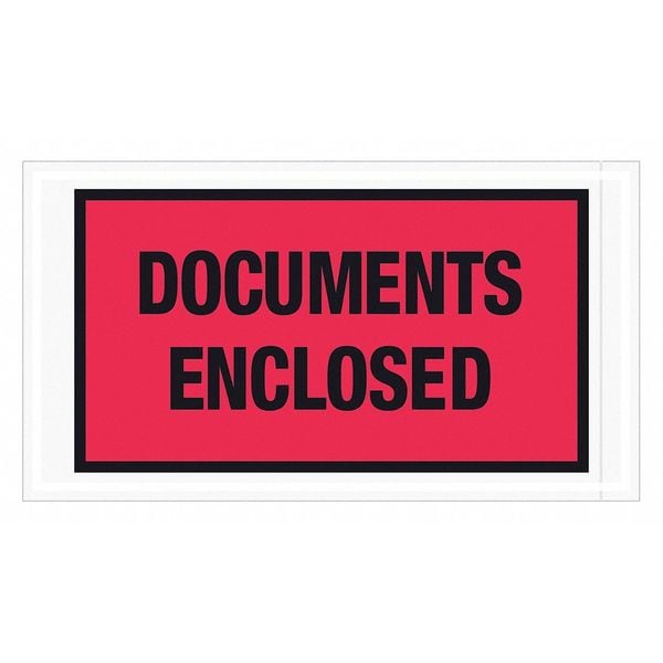 Tape Logic® "Documents Enclosed" Envelopes, 5 1/2" x 10", Red, 1000/Case