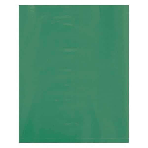 Flat Poly Bags, 12" x 15", 2 mil, Green, 1000 PK