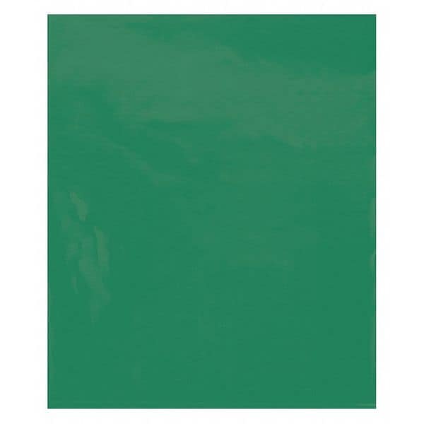 Flat Poly Bags, 15" x 18", 2 mil, Green, 1000 PK