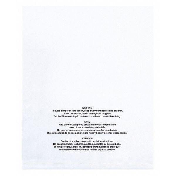 Flat Suffocation Warning Bags, 9" x 12", Clear, 100 PK