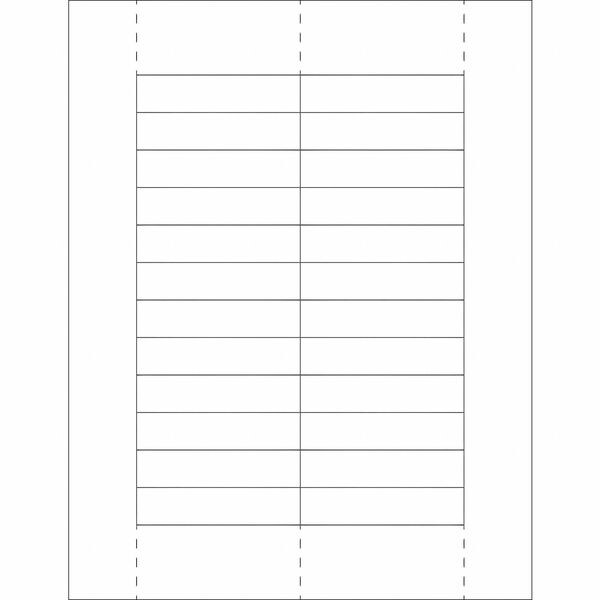 Plastic Label Holder Insert Cards, 11/16" x 3", White, 1200/Case