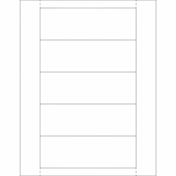 Plastic Label Holder Insert Cards, 2" x 6", White, 250/Case
