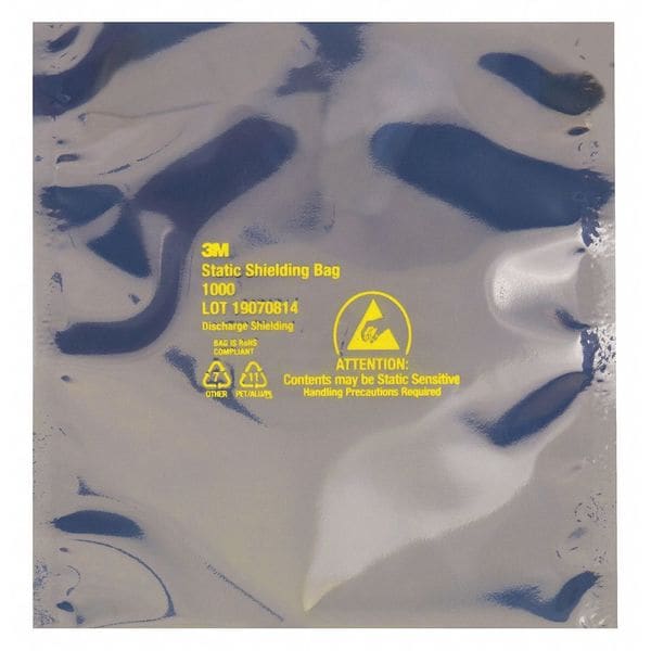 Open End Static Shield Bags, 6" x 6", Transparent, None, 100 PK