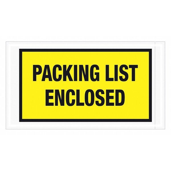 Tape Logic® "Packing List Enclosed" Envelopes, 5 1/2" x 10", Yellow, 1000/Case