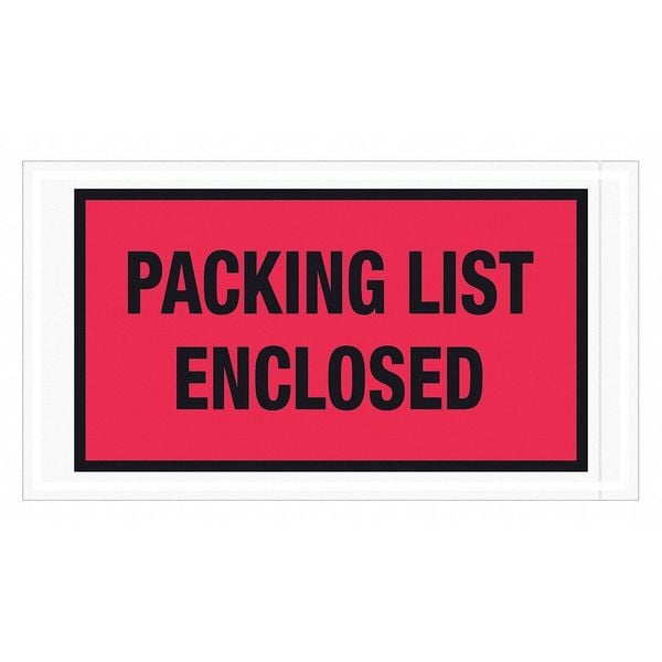 Tape Logic® "Packing List Enclosed" Envelopes, 5 1/2" x 10", Red, 1000/Case