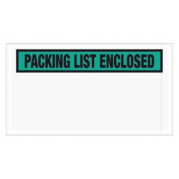 Tape Logic® "Packing List Enclosed" Envelopes, 5 1/2" x 10", Green, 1000/Case