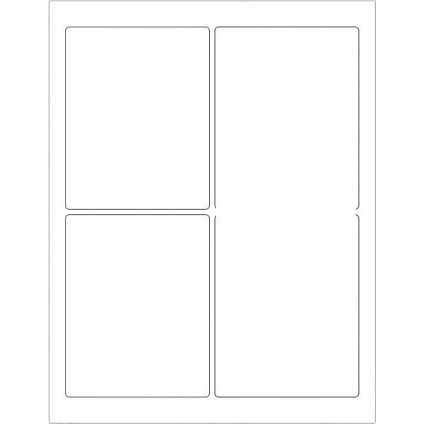 Tape Logic® Rectangular Laser Labels, 3 3/4" x 4 3/4", White, 400/Case