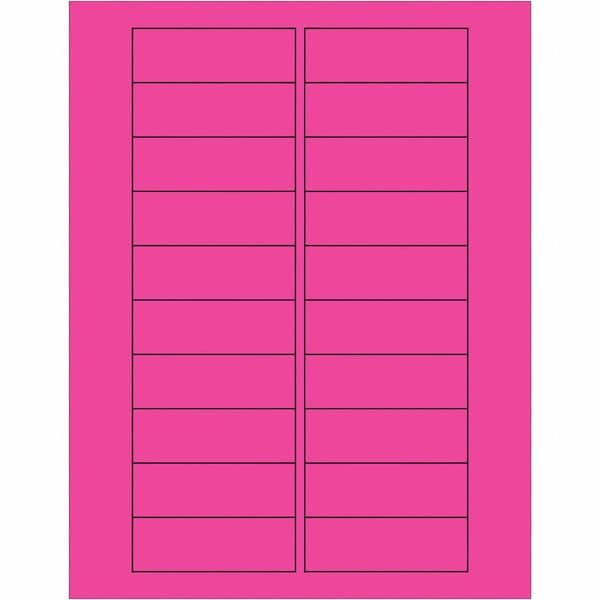 Tape Logic® Rectangle Laser Labels, 3" x 1", Fluorescent Pink, 2000/Case