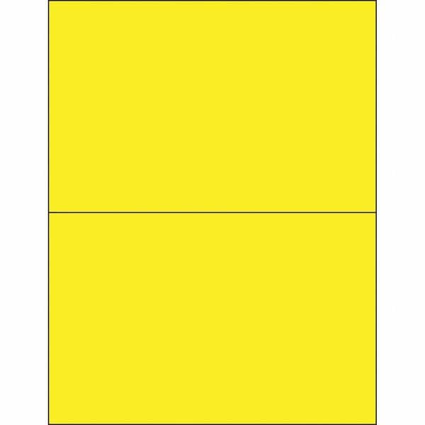 Tape Logic® Removable Rectangle Laser Labels, 8 1/2" x 5 1/2", Fluorescent Yellow, 200/Case