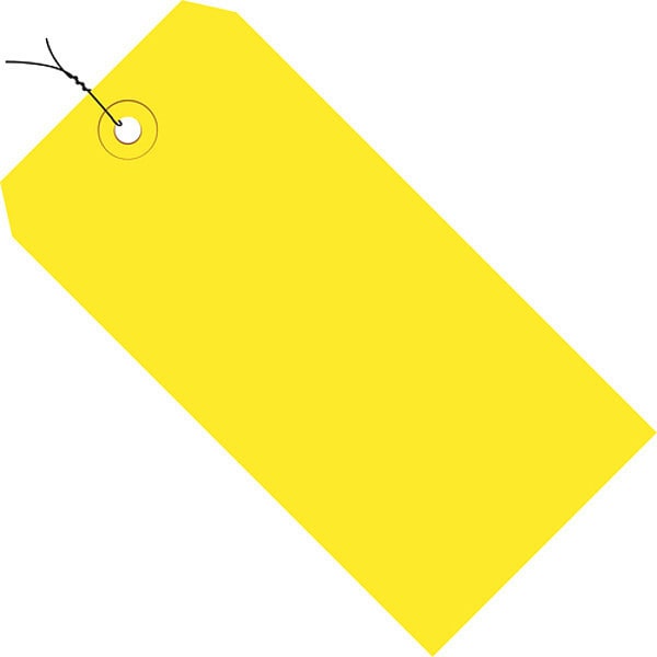 Shipping Tags, Pre-Wired, 13 Pt., 8" x 4", Yellow 500/Case