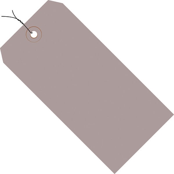 Shipping Tags, Pre-Wired, 13 Pt., 8" x 4", Gray 500/Case