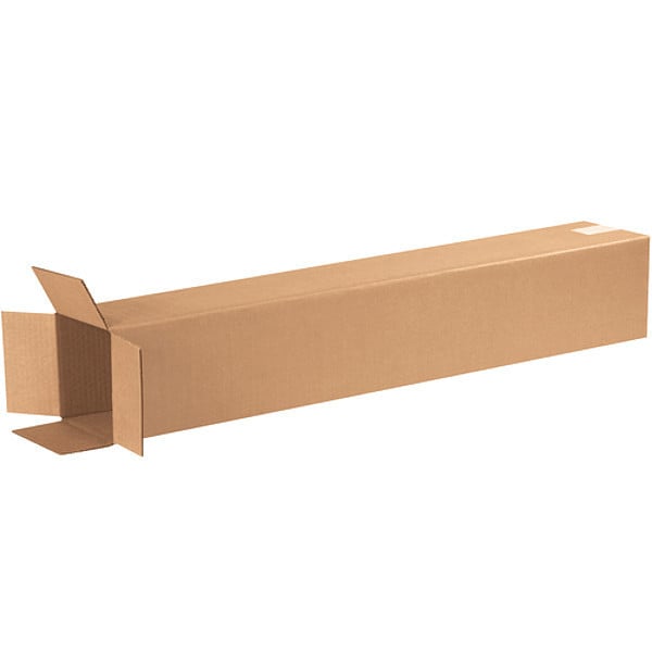 Tall Corrugated Boxes, 6" x 6" x 32", Kraft, 25/Bundle