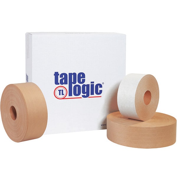 Tape Logic® #7500 Reinforced Water Activated Tape, 3" x 450', White, 10/Case
