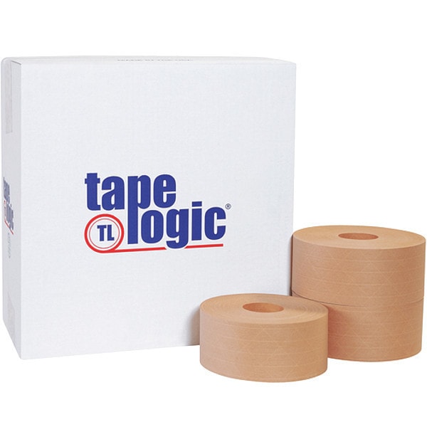 Tape Logic® #7000 Reinforced Water Activated Tape, 70mm x 450', Kraft, 10/Case