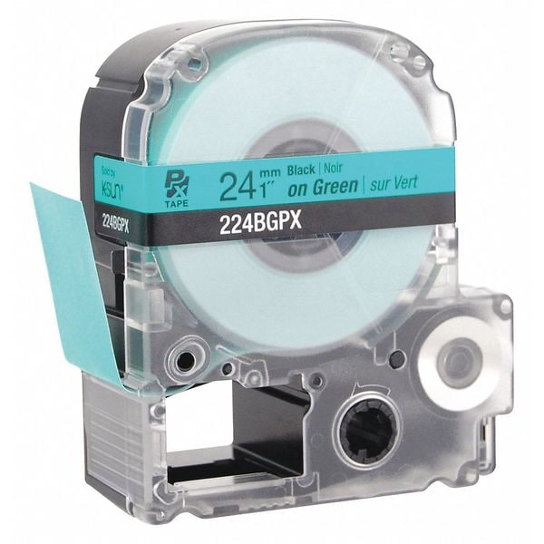 Black Ink/Green Tape, 1" W