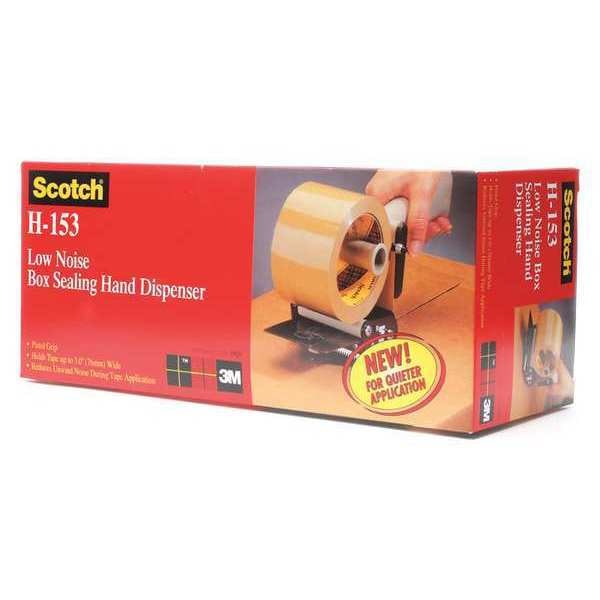 Handheld Tape Dispenser, 3 in Max. Tape Width. 5 1/8 in Tape Core Dia, Pistol, Plastic, Tan