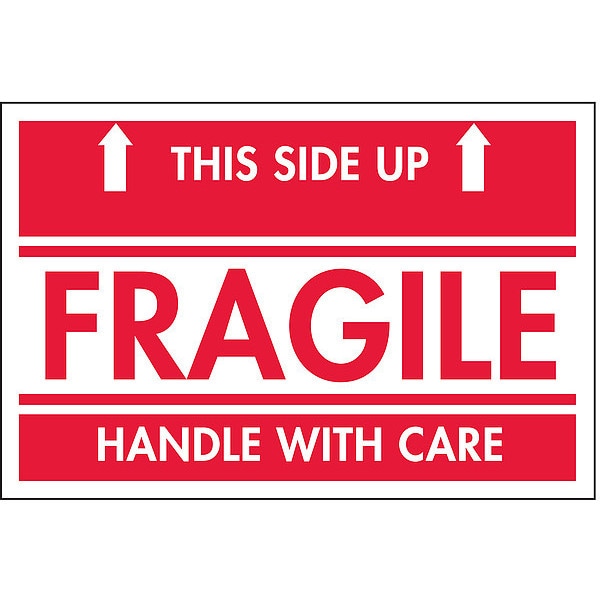 2" x 3" Adhesive Back Shipping Labels, Fragile This Side Up, Pk500