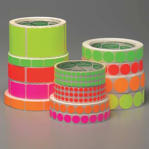 Blank Dot Label Yellow 1/4"W, Pk1000