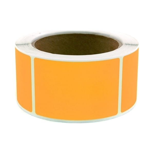 Blank Square Label 2", Orange, Pk200