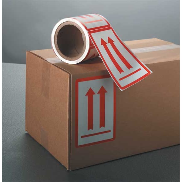 4" x 6" White Shipping Labels, Arrows (This Side Up), Pk100