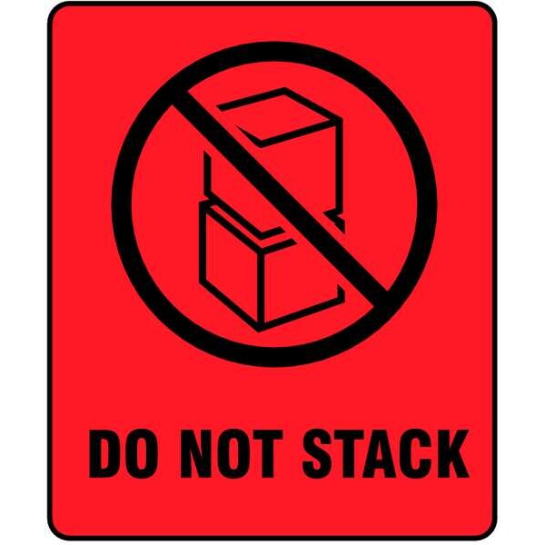 3" x 4" Red Shipping Labels, Do Not Stack, Pk500