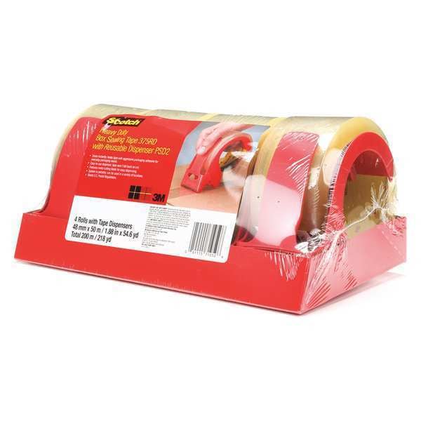 Handheld Tape Dispenser, 2 in Max. Tape Width. Clam Shell, Plastic, Clear