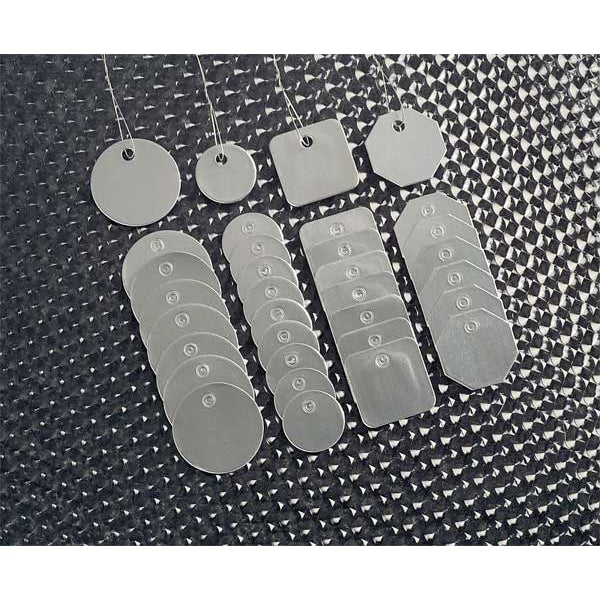 Blank Tag, 1-1/2 x 1-1/2 In, Silver, PK25