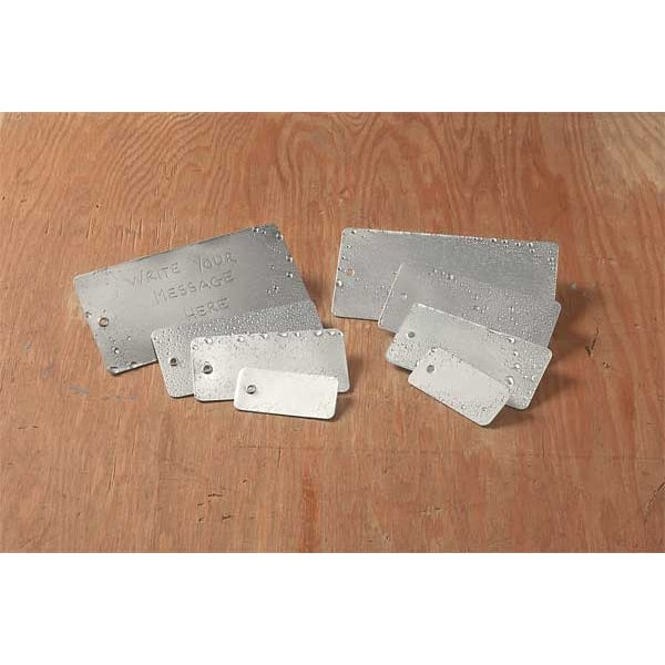 Blank Tag, 1-3/8 x 3 In, Silver, Rect, PK25