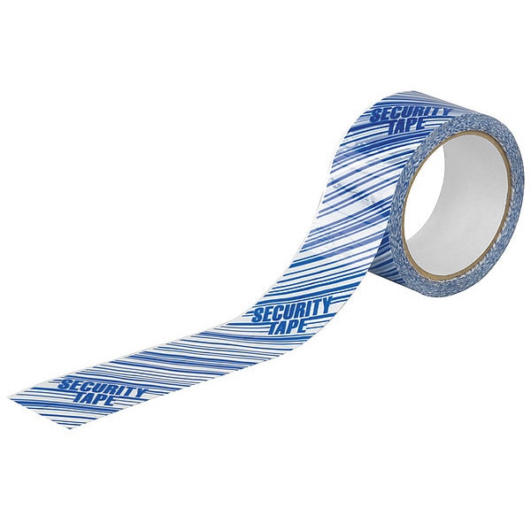 Carton Tape, White/Blue, 2In x 55Yd