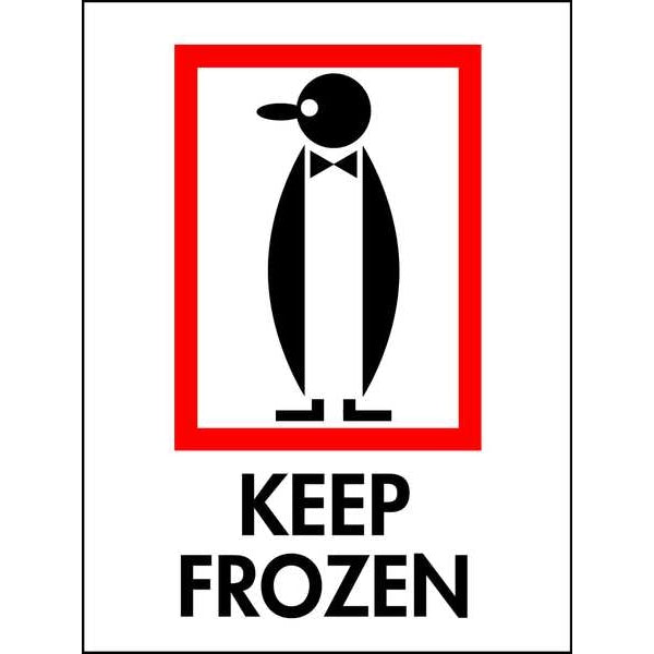 4" x 3" Adhesive Back Shipping Labels, Keep Frozen, Pk50